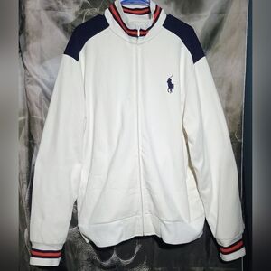 Rare Vintage Ralph Lauren Polo White  Jacket with Navy and Red Details